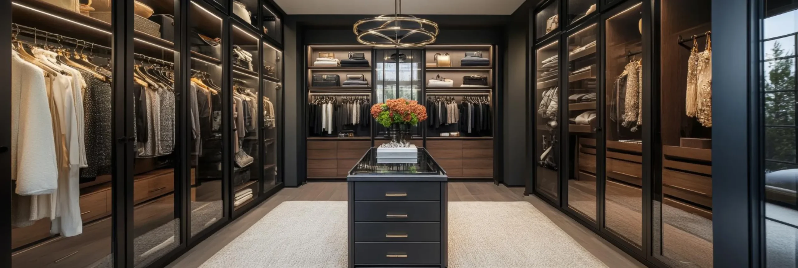Modern wardrobe design with sliding doors and smart storage solutions